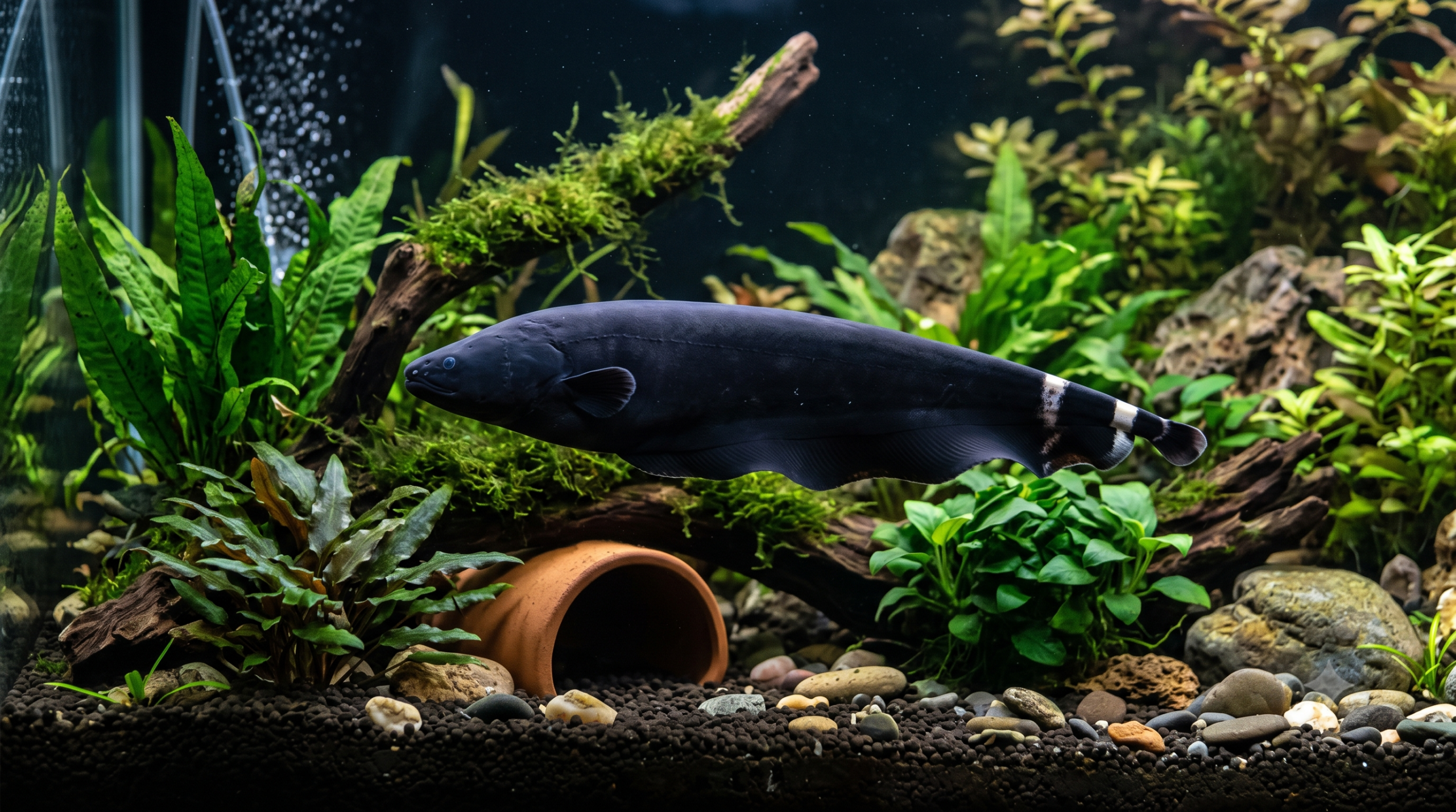 Guía Completa de Cuidados del Pez Fantasma Negro (Apteronotus albifrons)